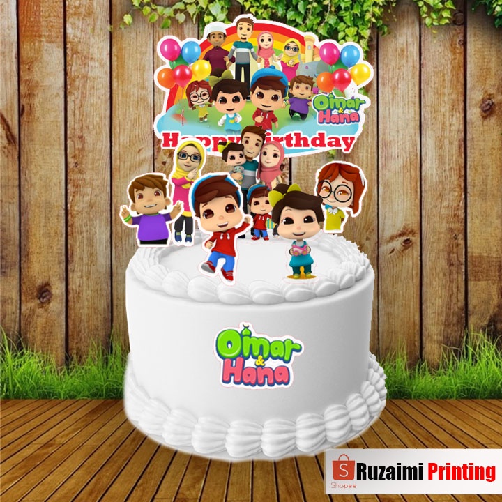 Cute Cartoon Omar Hana Cake Topper | Shopee Singapore