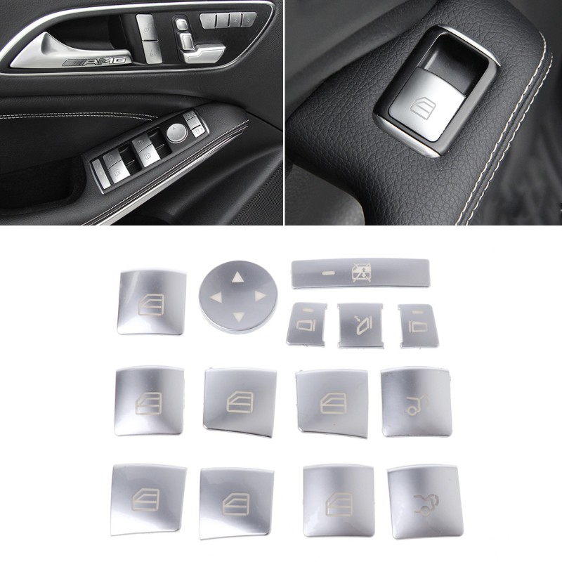 Car Interior Accessories Decoration Cover Trim Low match Car Headlight Switch Button Trim Cover for Merce_des Ben_z A B C E GLK GL ML Class W176 W246 W204 