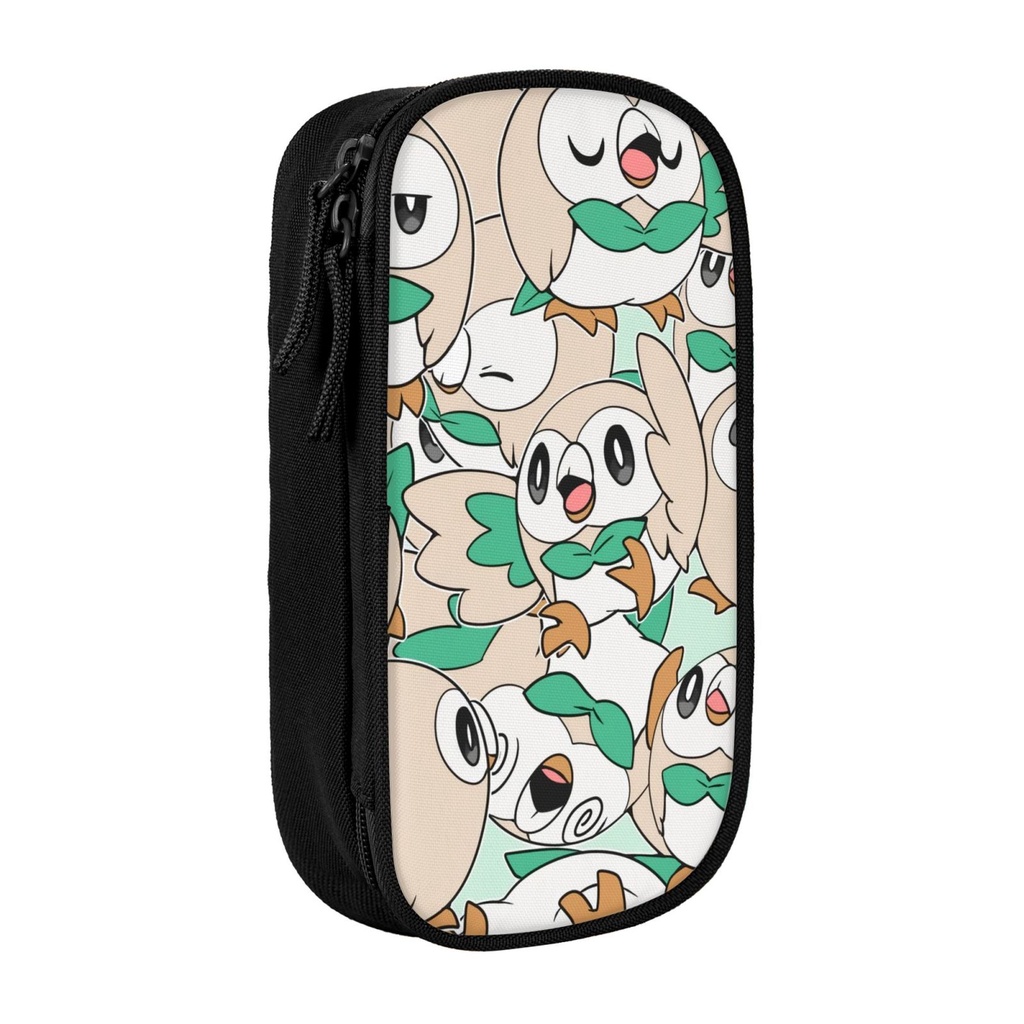 Pokemon Rowlet large capacity double layer student Pencil Bag Storage ...