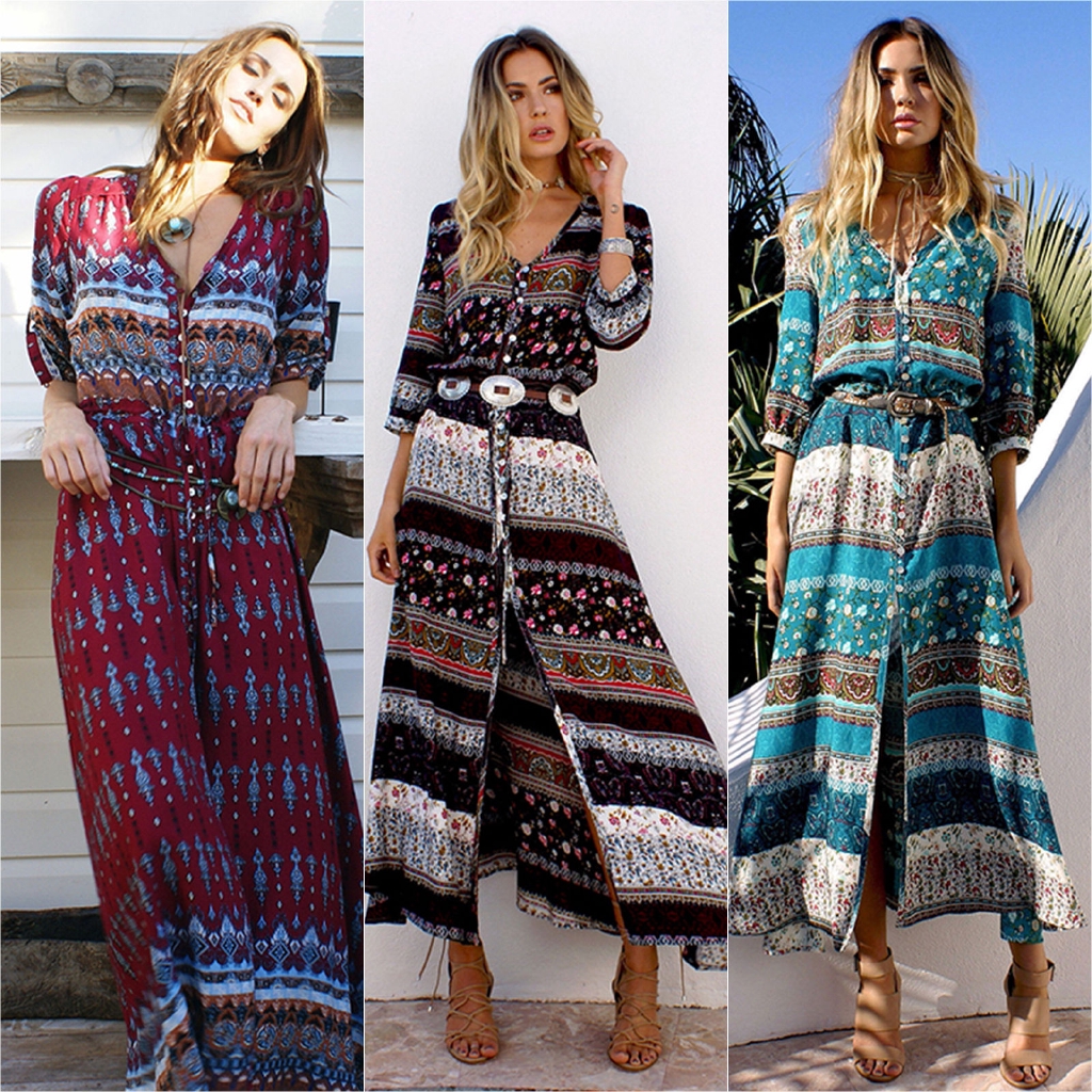 plus boho maxi dress