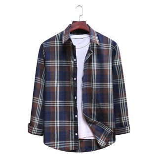 Korean Style Men s Casual Shirt Stripe Long Sleeve Men 