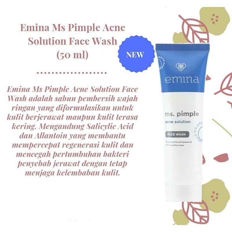 Emina Ms Pimple Acne Solution Face Wash 50ml Singapore