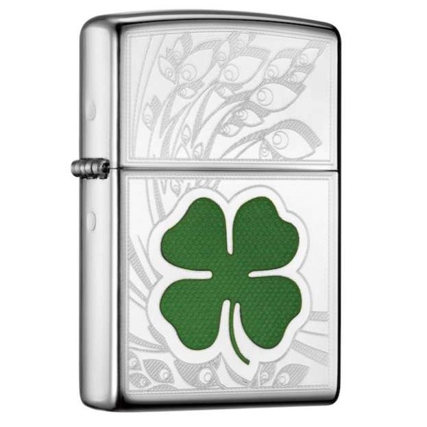 Zippo Shamrock Design High Polish Chrome 24699 Shopee Singapore