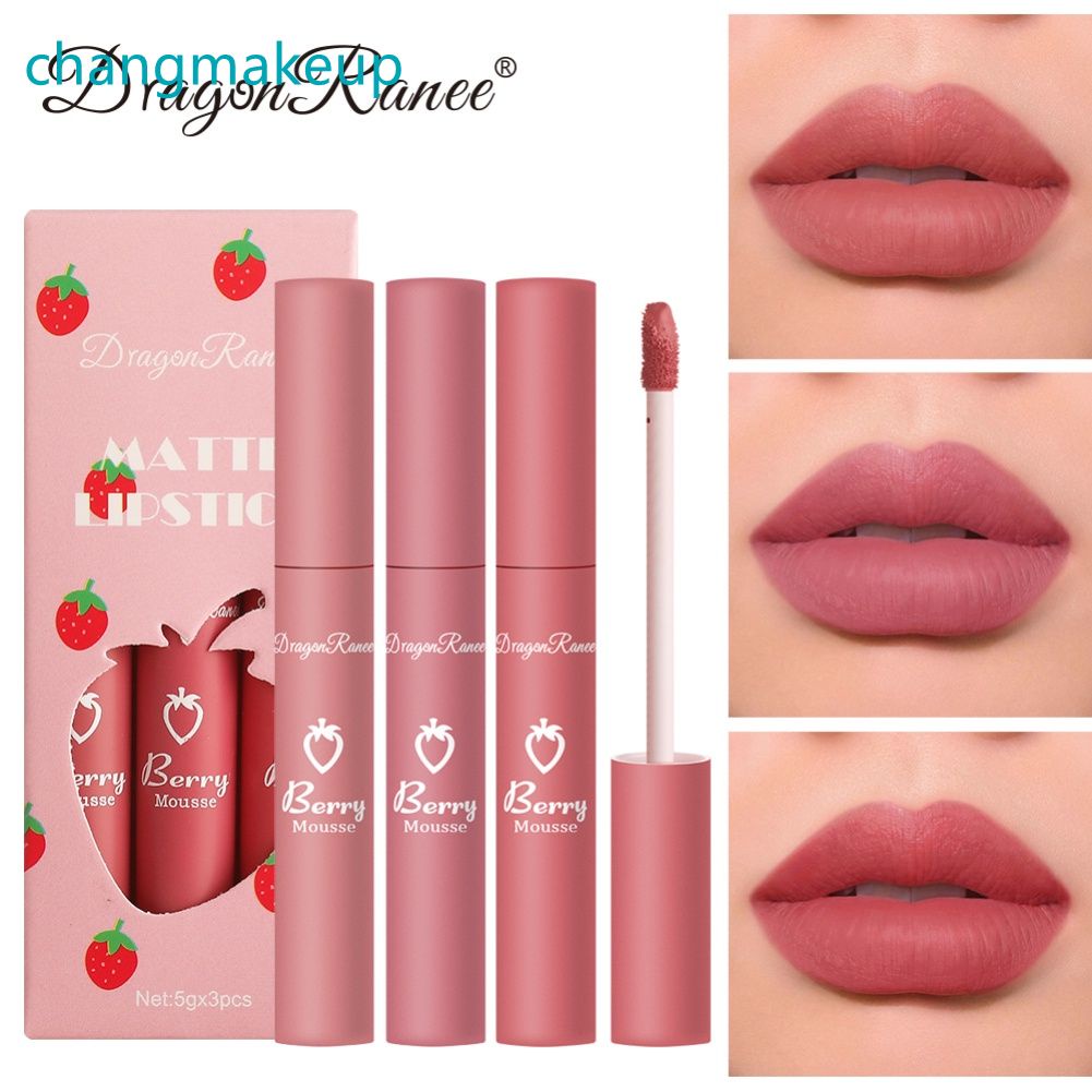 Dragon ranee 3PCS Velvet Matte Lip Glaze Matte Waterproof Non-marking ...