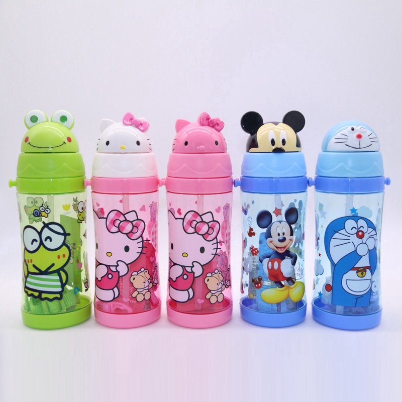 Hello Kitty Girl Boy Tritan Food Grade PP Straw Water Bottle Kids 450ml ...