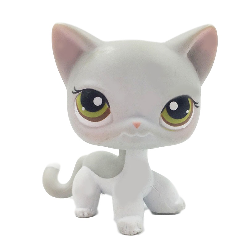 2pcs LPS # 391 ORIGINAL Egyptian Gray Cat 363 grey Collie Dog with Accessories 