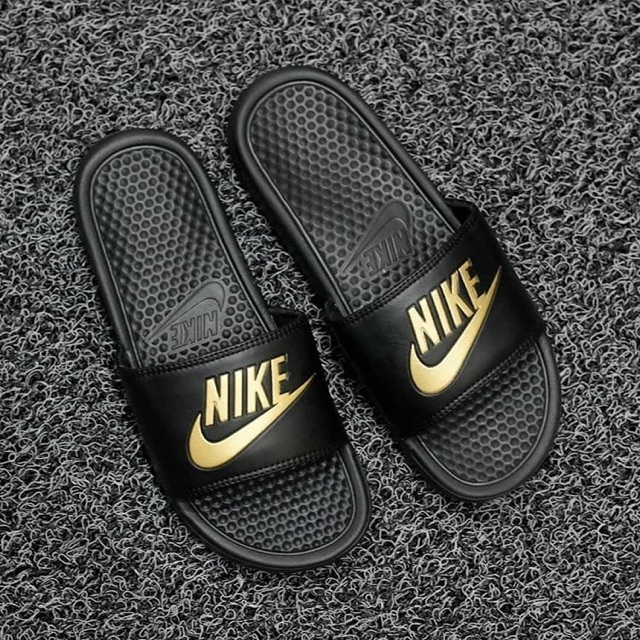 nike benassi gold