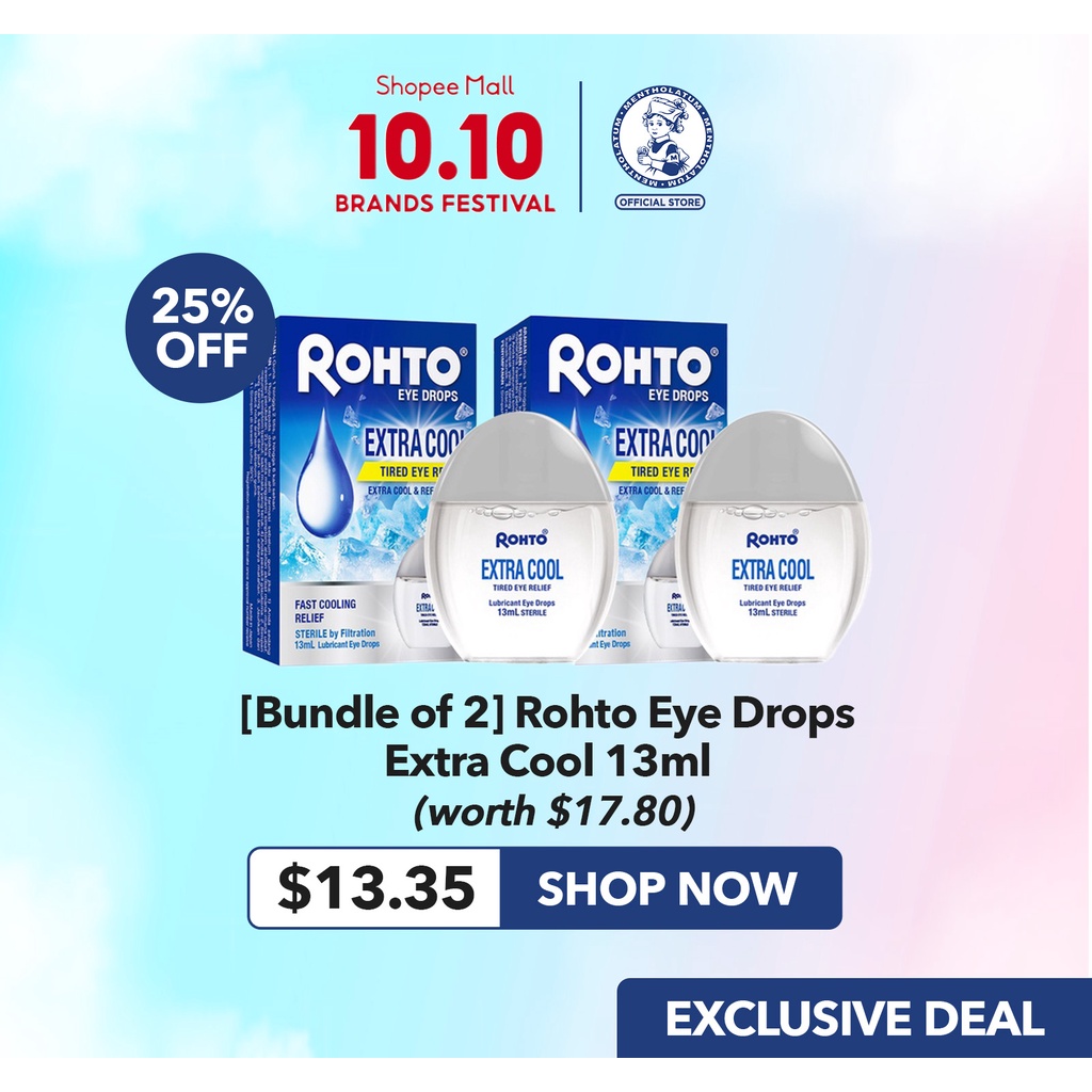 [Bundle of 2] Rohto Eye Drops Extra Cool 13ml Shopee Singapore