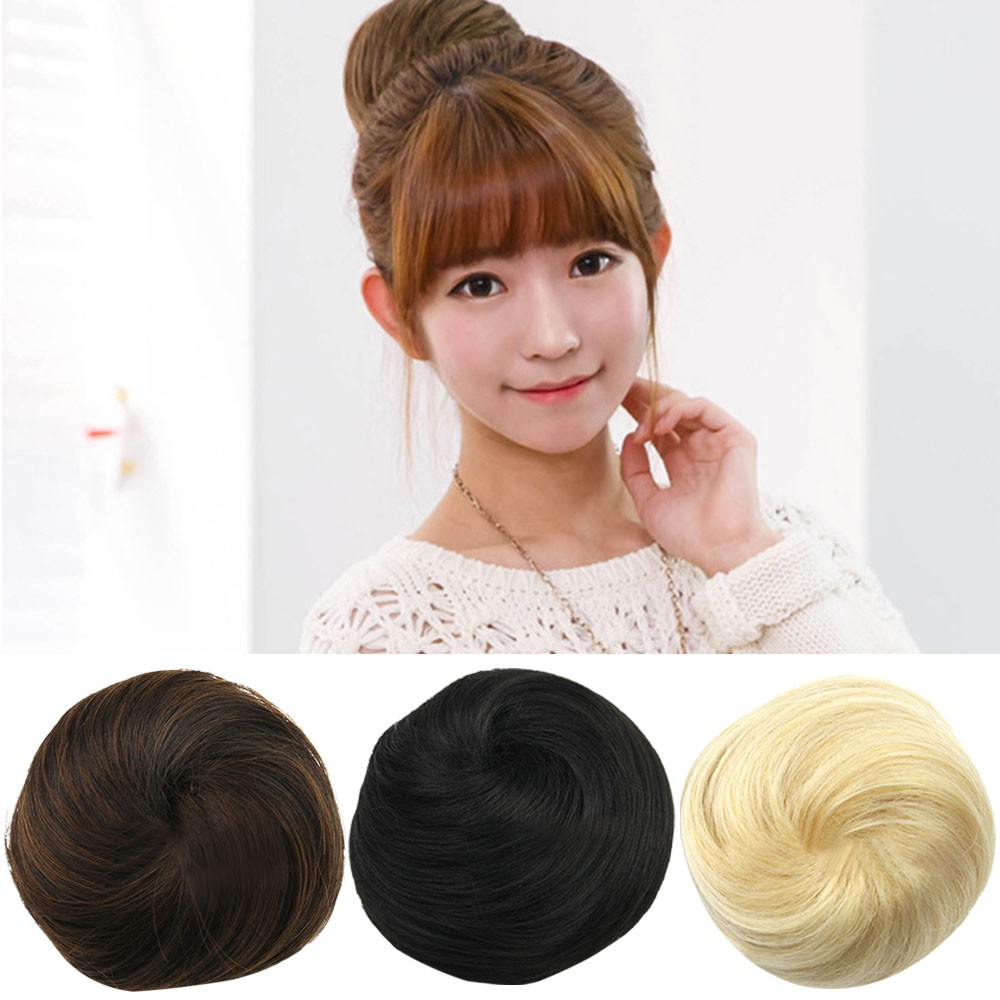 Women S Synthetic Hair Scrunchie Bun Fake Chignon Hair Pieces Bun