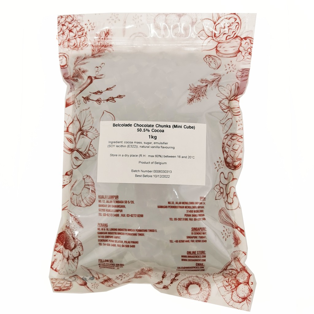 Couverture Dark Chocolate Chunk Mini Cubes 50 5 Percent Cocoa Shopee Singapore