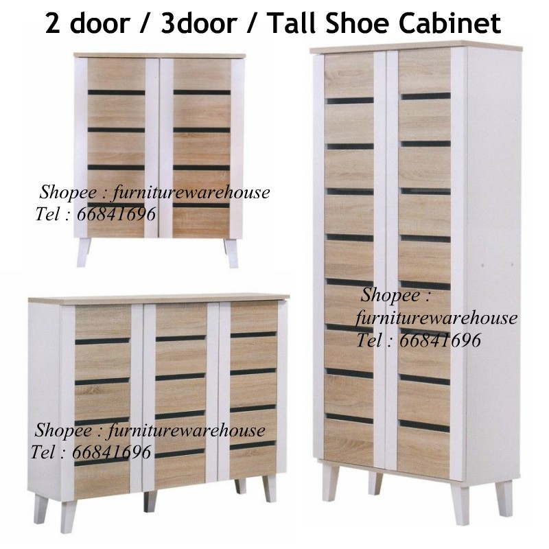 2 Door 3 Door Tall Shoe Cabinet Shopee Singapore