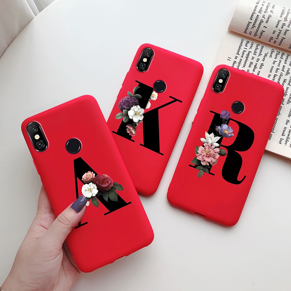 Shockproof Casing Xiaomi Mi 8 A2 Lite 6X Redmi 6 Pro Phone Cases Luxury Alphabet Letters Silicon Soft Rubber Case Cover