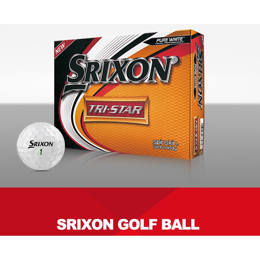 Srixon Tri Star Built For Distance Golf Balls 1 Dozen White Color