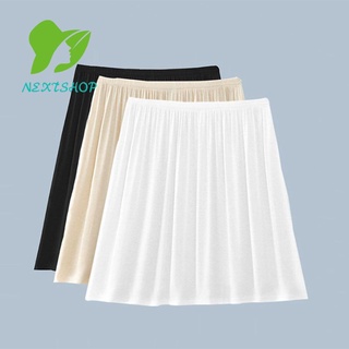 NEXTSHOP Lining Anti-Exposure Underskirt Mid-length Underdress Safety Skirt Short Skirt New Summer Winter Pure White Anti-Transparent/Multicolor