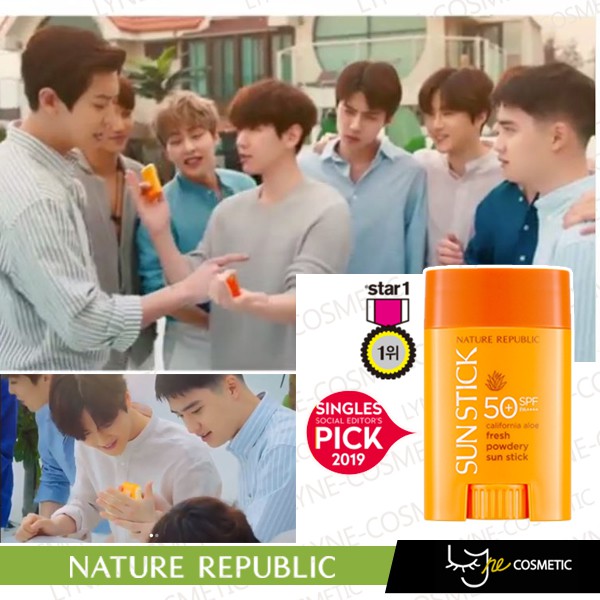 Nature Republic California Aloe Fresh Powdery Sun Stick Spf50 Pa 22g Sun Care Shipping From Korea Shopee Singapore