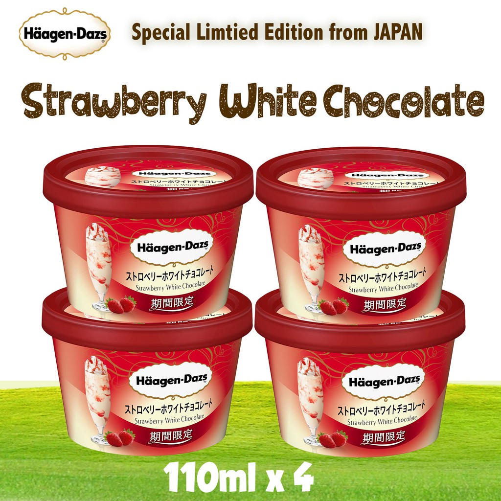 Haagen Dazs Japan Strawberry White Chocolate X 4 Cups Shopee Singapore