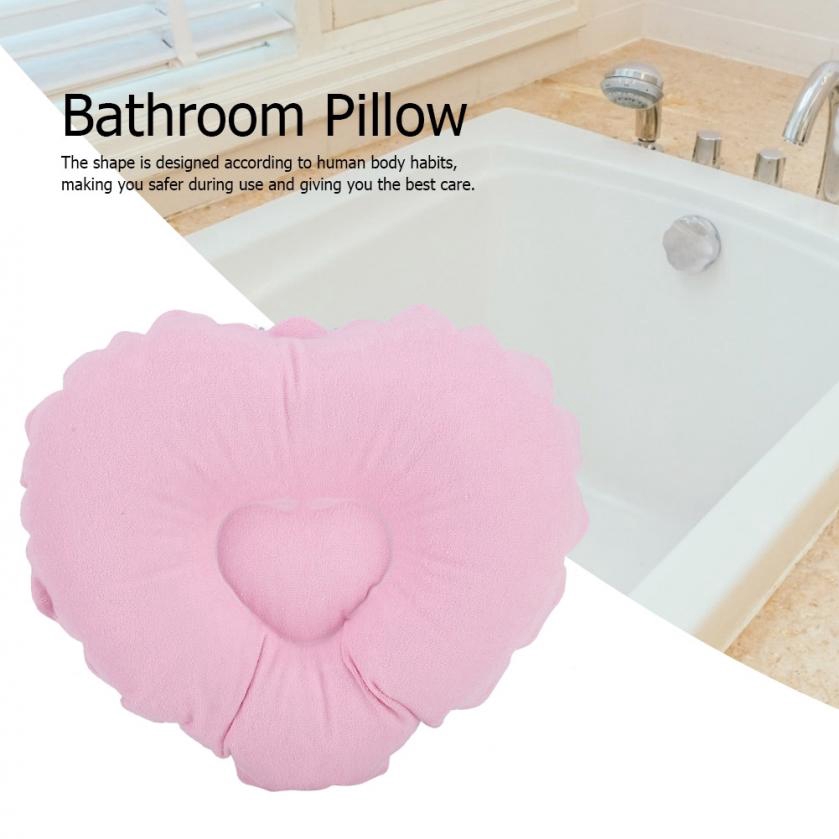 2pcs Heart Shaped Bathroom Bathtub Pillow Comfortable Bath Pillow