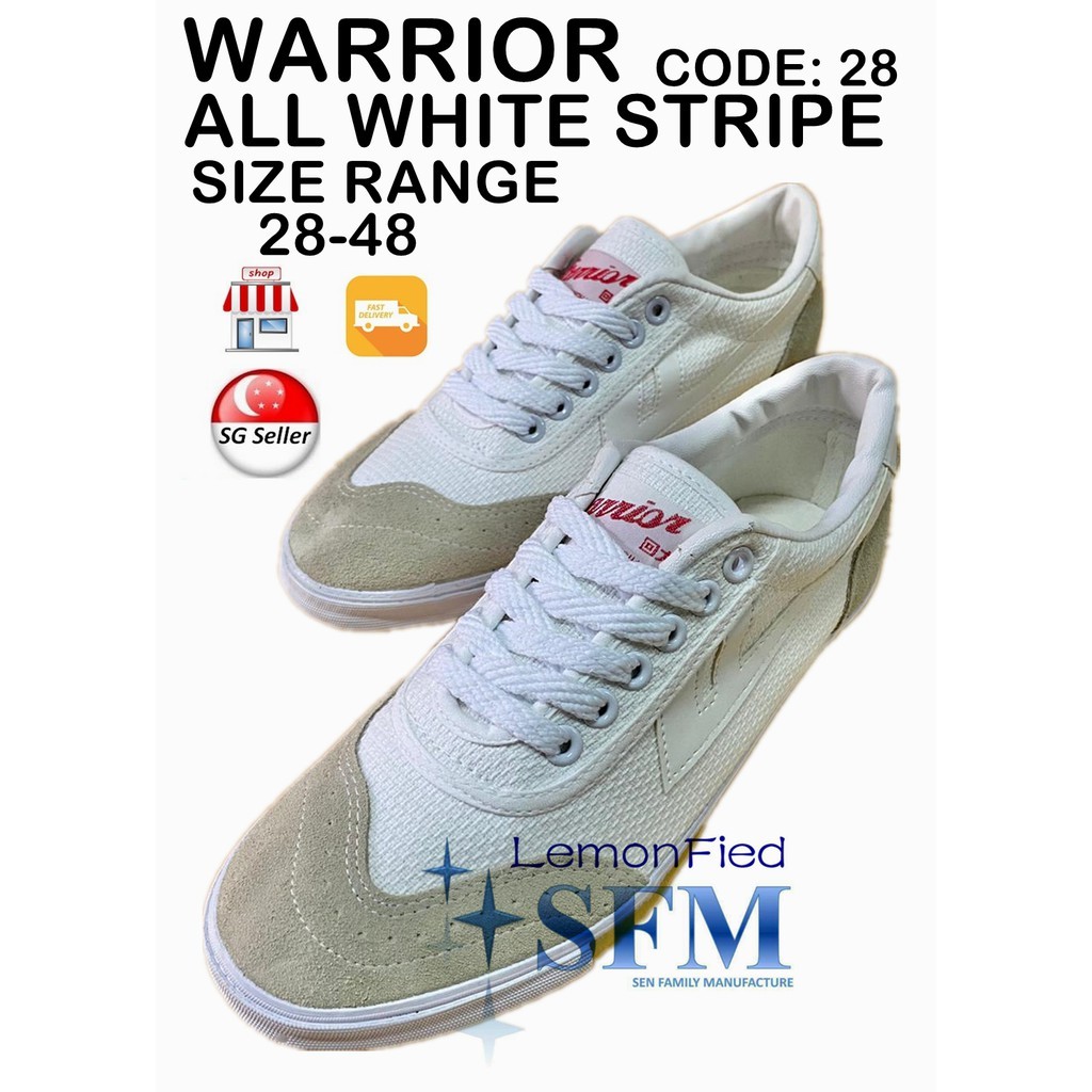 Warrior School Shoe 28A 55H 27A SG Retailer Ready All White Sport
