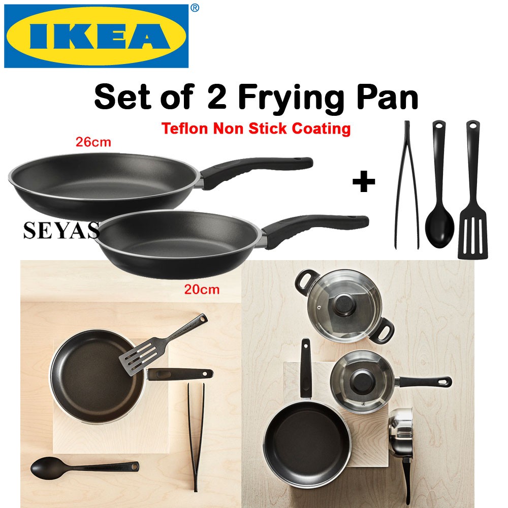 Skillet Frying Pan Ikea Kavalkad 24cm Non Stick Pfoa Free Periuk Kitchen Rack Spice Rack Shopee Singapore