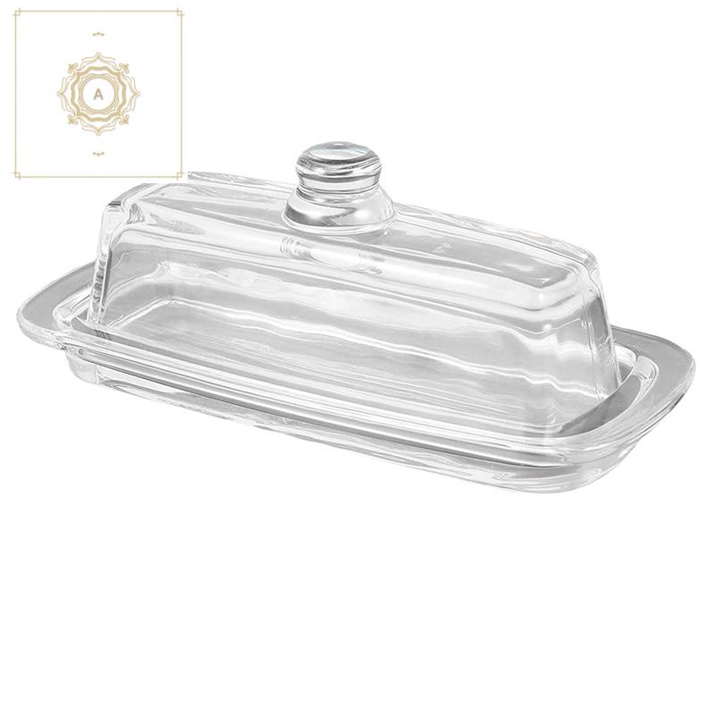 Glass Butter Dish with Lid Cream Cheese Dish Clear Butter Dish Butter Butter Tray Keeper Stands
