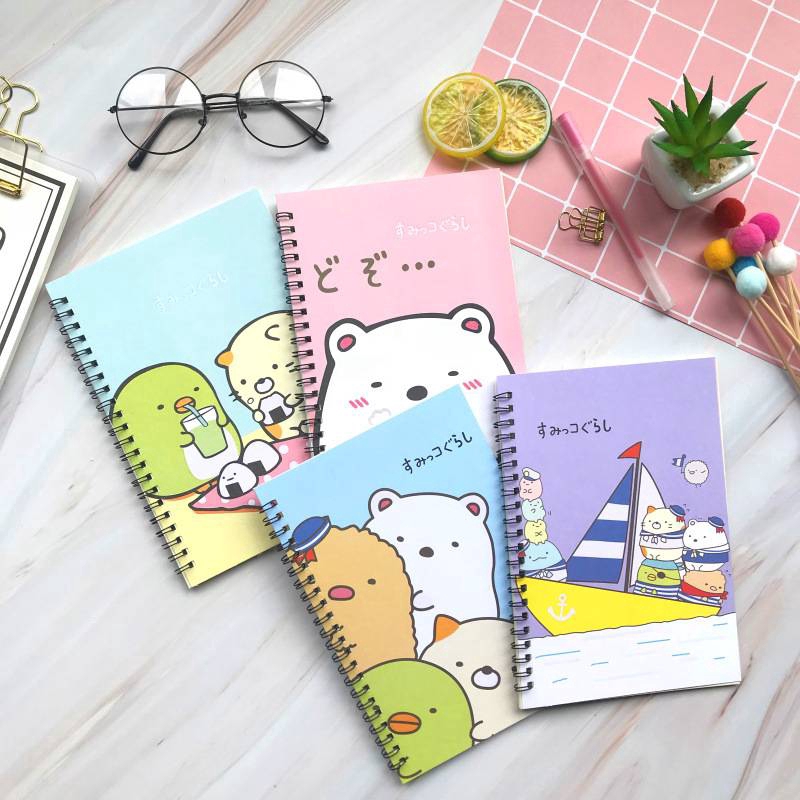 4 pcs Cute Japanese SanX cartoon Notebook, Diary Notebook, Corner
