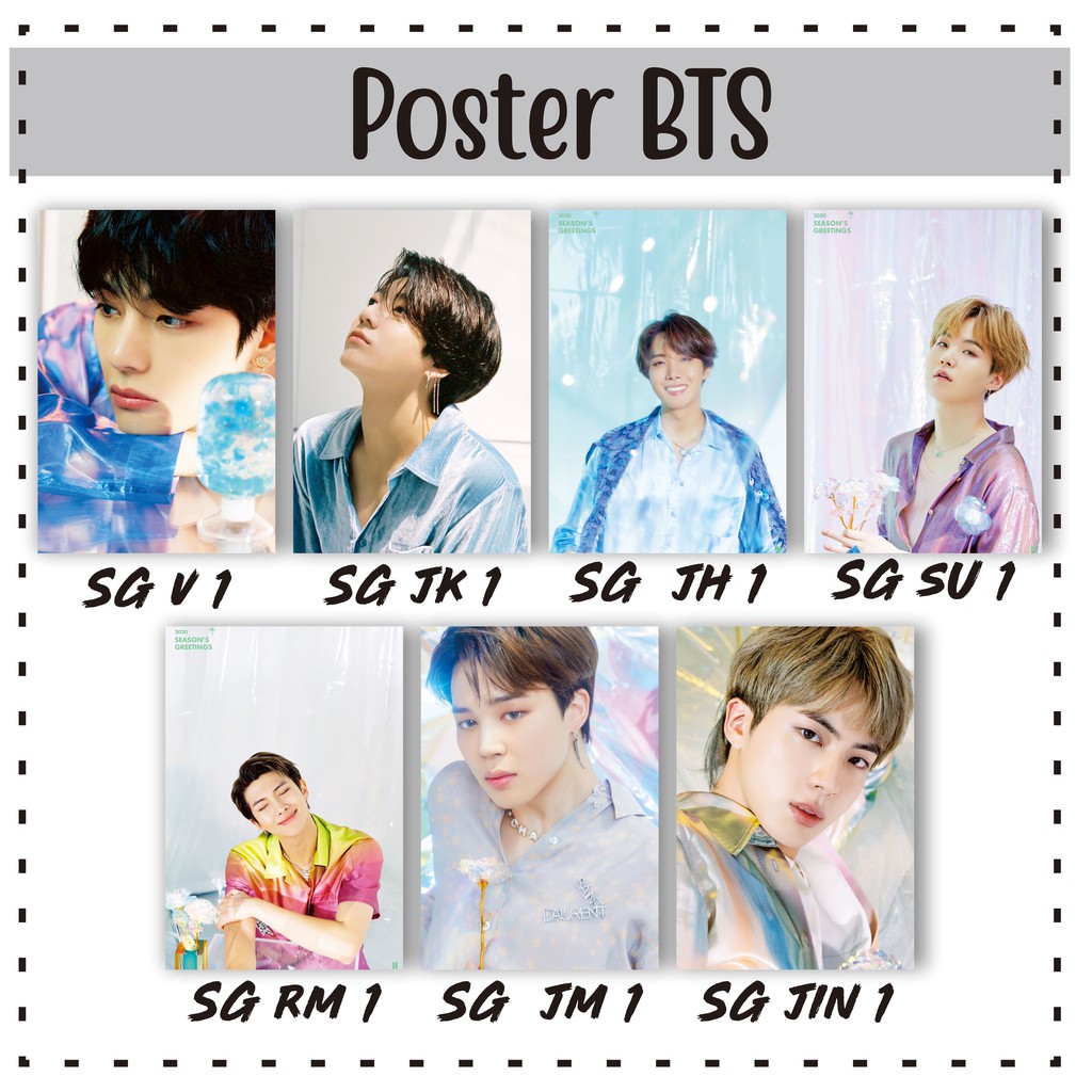 Kpop Bts Season Greetings 2020 Member Jungkook Jin Jimin Taehyung Suga Rapmon Jhope Poster Shopee Singapore