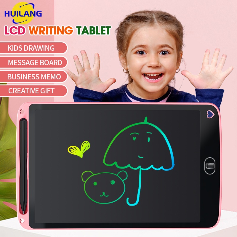 Black, 10 inch Children Eye Protection Doodle Pad Color Drawing Board Ultra-Thin Waterproof LCD Writing Tablet with One-Key Clear Travel Size Graffiti Board Toy Gifts for Kids Boys Girls 
