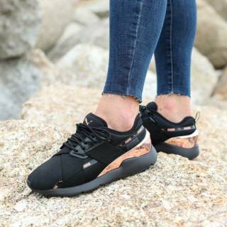 puma muse satin black rose gold