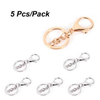 Image of 5 Pcs/ Set 70mm Gold Silver Color Lobster Clasps Key Ring/ Swivel Trigger Clips Snap Hooks Bag Keychain/ Round Key Dish Jewelry Making Supplies