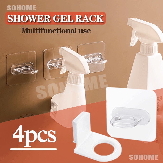 4Pcs/Multipurpose Sticky Hook Shower Gel Rack,Ring Sticky Adhesive