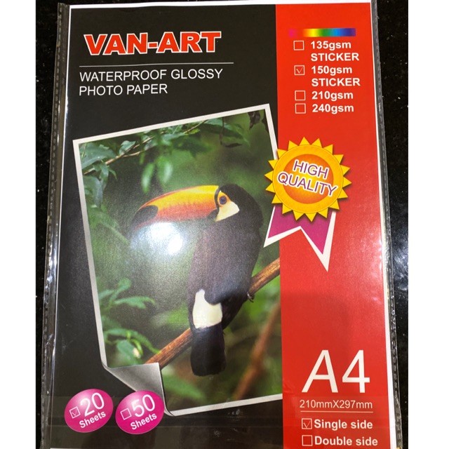 Sticker Glossy Price 1 Pack Of 20 Pieces Glossy Photo Sticker Paper Sticker Photo Paper Shopee Singapore