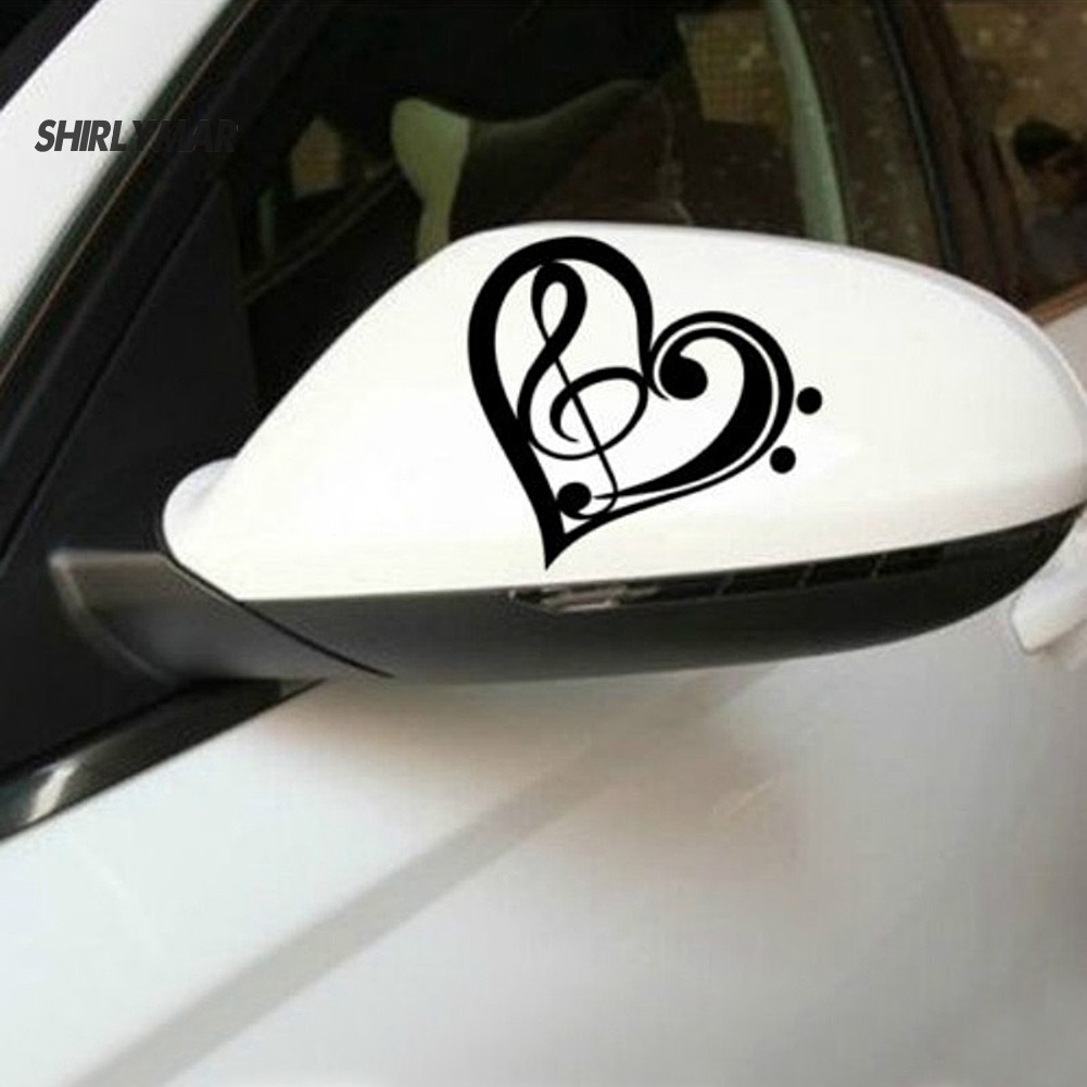 ஐsr Creative Sticker Treble Clef Heart Music Decal Diy Reflective