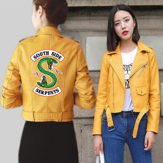Image of thu nhỏ 2019 Riverdale Leather Jacket Women Fashion PU Motorcycle Jackets Southside Serpents Artificial Short Leather Motorcycle Coats #8