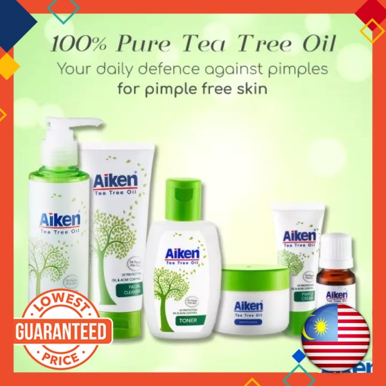 Aiken Tea Pure Tree Oil Whitening Facial Cleanser Moisturizer Pimple Cream Powder Moisturiser Oil Acne Control Shopee Singapore