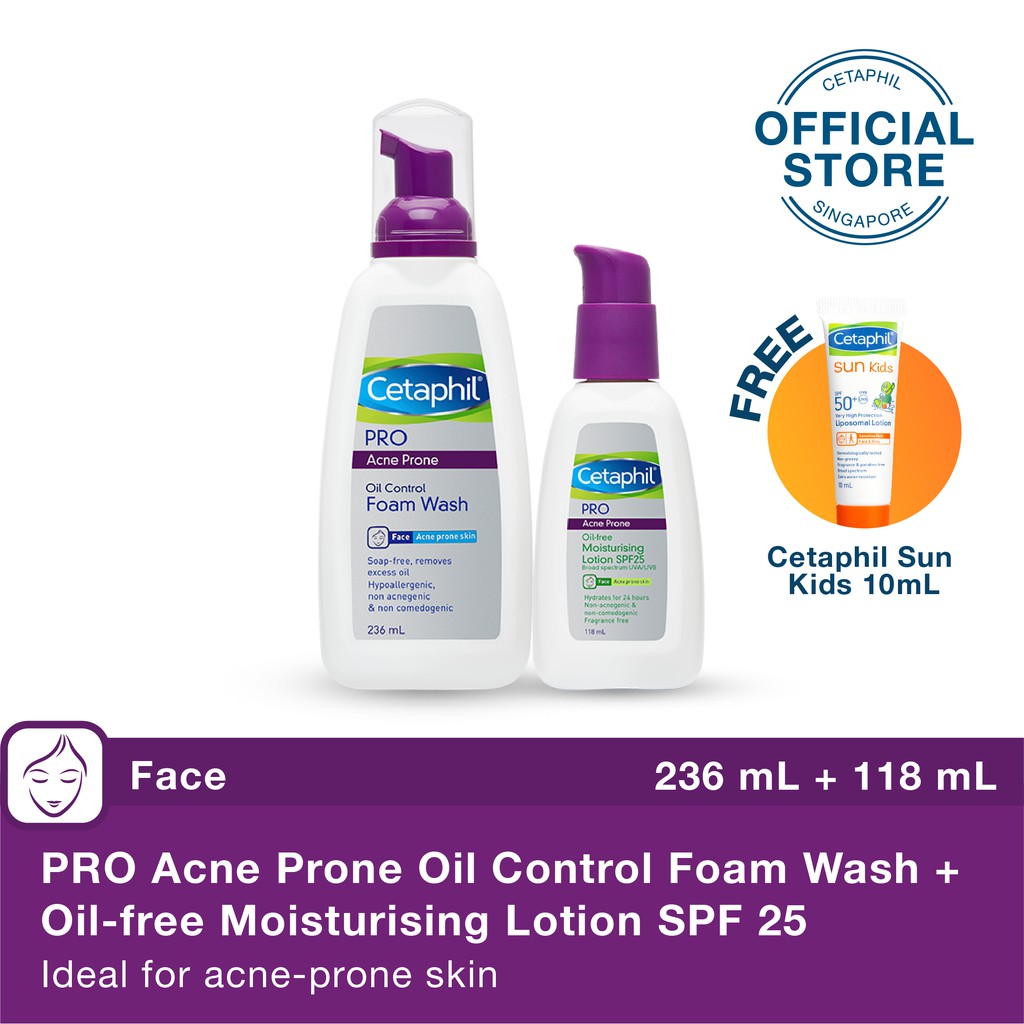 Cetaphil PRO Acne Prone OilControl Foam Wash 236ml and Cetaphil