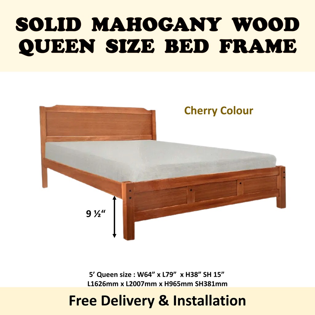 Super Single Queen Bed Frame, Mahogany Bed Frame