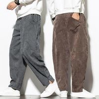 230 Jin Autumn Striped Corduroy Casual Pants Men's Loose Wide-Leg Plus Fat Size Fatty All @