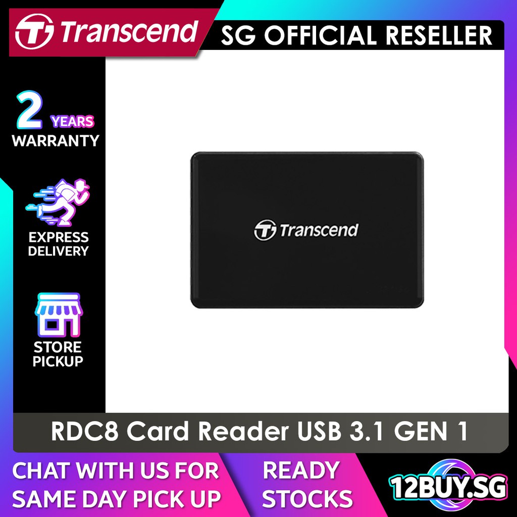 Transcend RDC8 USB 3.1 Type C Multi Card Reader MicroSD 12BUY.SG