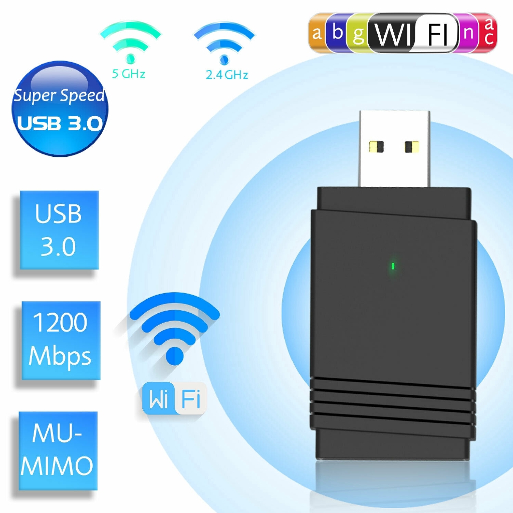 1200mbps Dual Band Wireless Usb 3 0 Wifi Adapter 2 4gand5g Bluetooth 5 0 Dongle Shopee Singapore