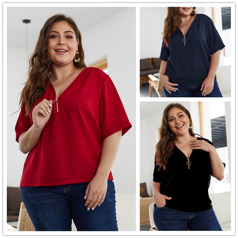 red chiffon blouse plus size