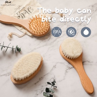 1pc  Baby Hair Comb Wooden Handle Natural Soft Wool Brush Infant Head Massager Baby Girl Bath Care Newborn Gift #5