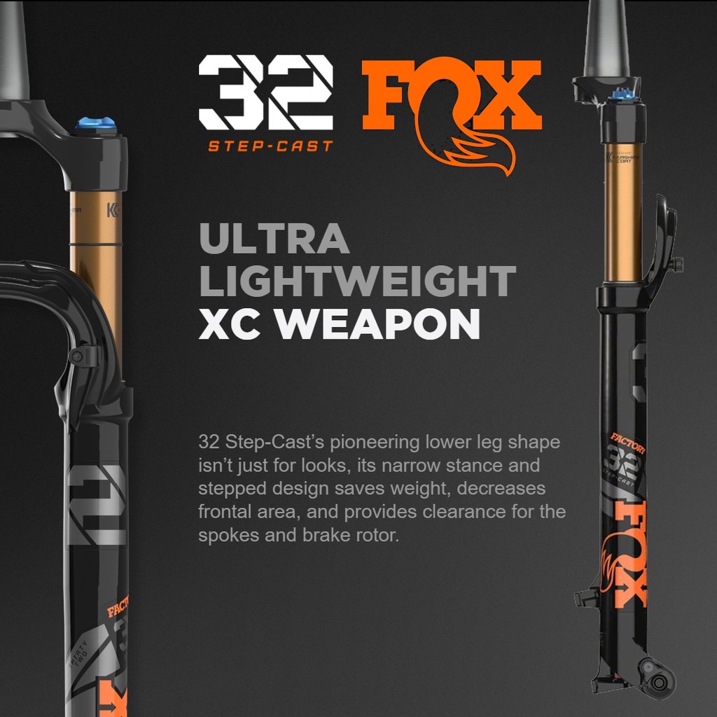 2022 FOX 32 StepCast Factory Suspension Fork 29", 100 mm, 15 x 110