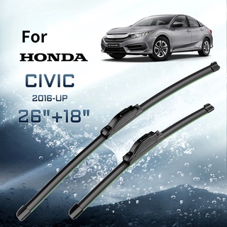 Car Wiper RHD Front Wiper Blades For Honda Civic 2016 2017 2018 2019 2020 2021 22 Windshield Windscreen Front Window 26”+18”