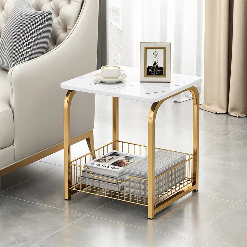 Modern Marble Color Coffee Table Sofa Side Bedside Table