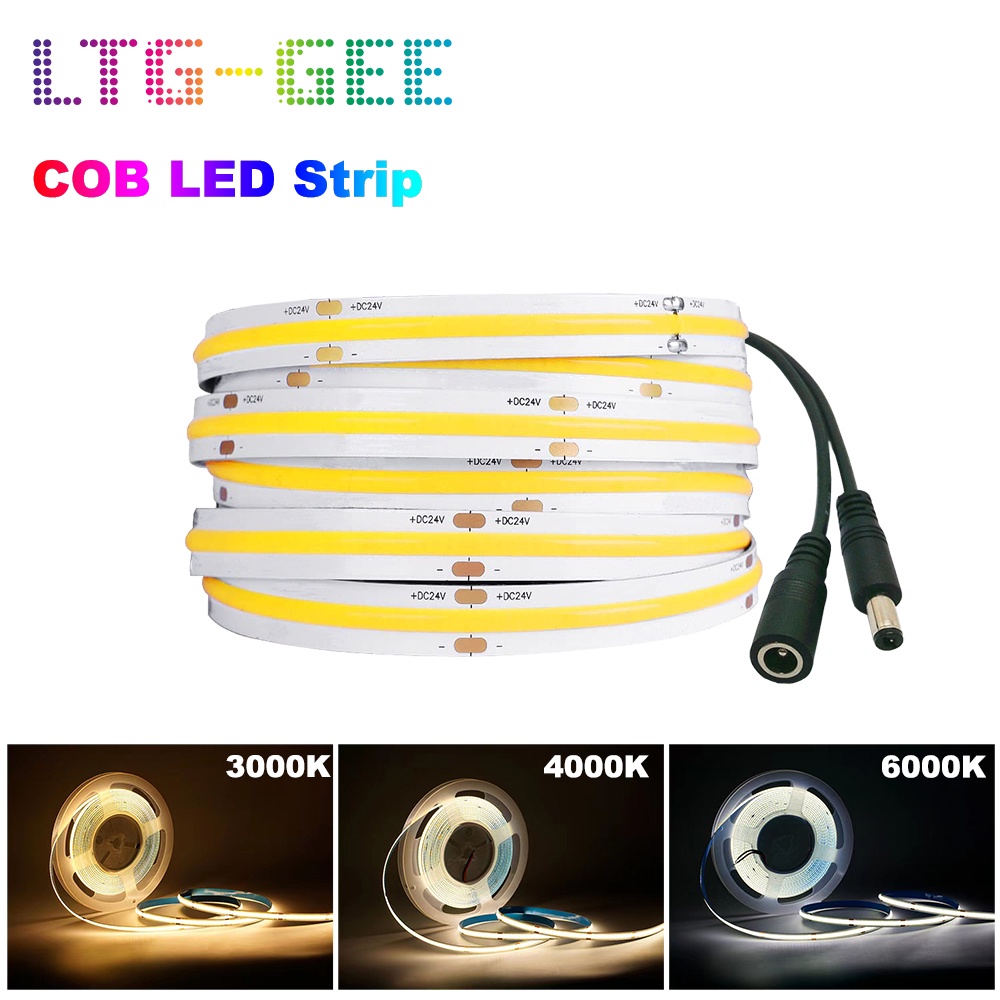 LTG-GEE COB LED Light Strip 5M LED High Density Flexible FOB COB 8mm ...