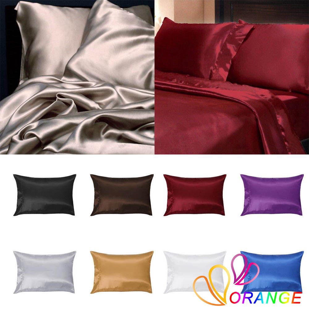 Pure Silk Pillow Cases Cushion Covers Pillowcases Standard Queen Solid Colors