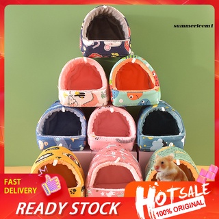 【Ready Stock】Guinea Pig Nest Cartoon Pattern Pet Hideout Warm Small Animal Hamster Squirrel Bed House Cage Accessories