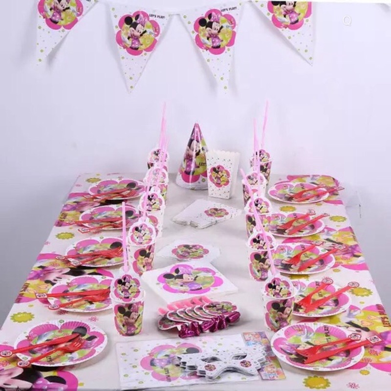 Baby Minnie Mouse Birthday Column Balloons Decorations Cake Gift