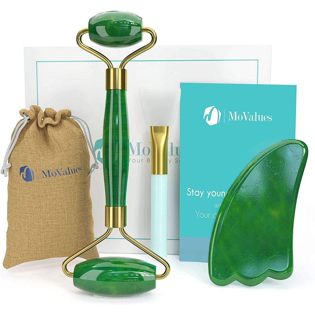 Authentic Jade Roller and Gua Sha Set Jade Roller for Face Face