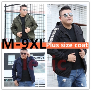Image of M-9XL plus size men coat big size Oversized jacket Oversized jacket Fat man Men's wear Windproof jacket